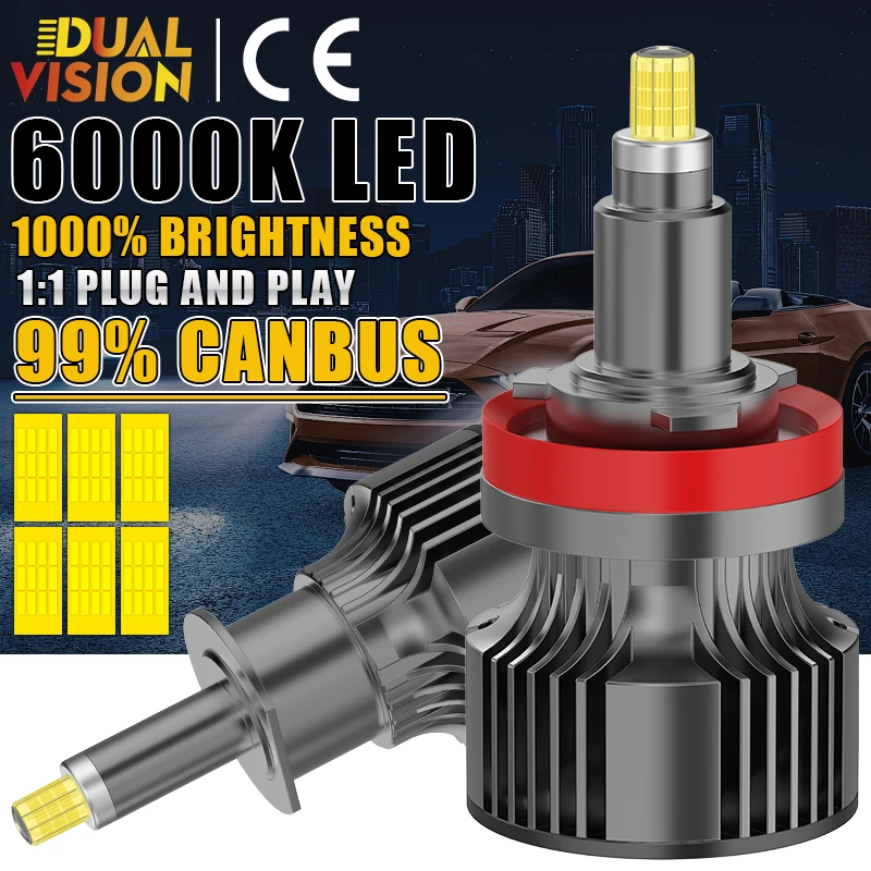 

360 H7 LED Canbus Headlight Bulbs Light For Car Plug&Play H7 H11 H8 H9 HB3 9005 HB4 9006 9012 LED 12V Automotive Mini LED Lights