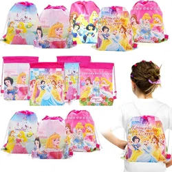 1Pcs Disney Princess Drawstring Bag Kids Girls Princess Birthday Party Favors Supplies Candy Gift Packaging School Backpacks