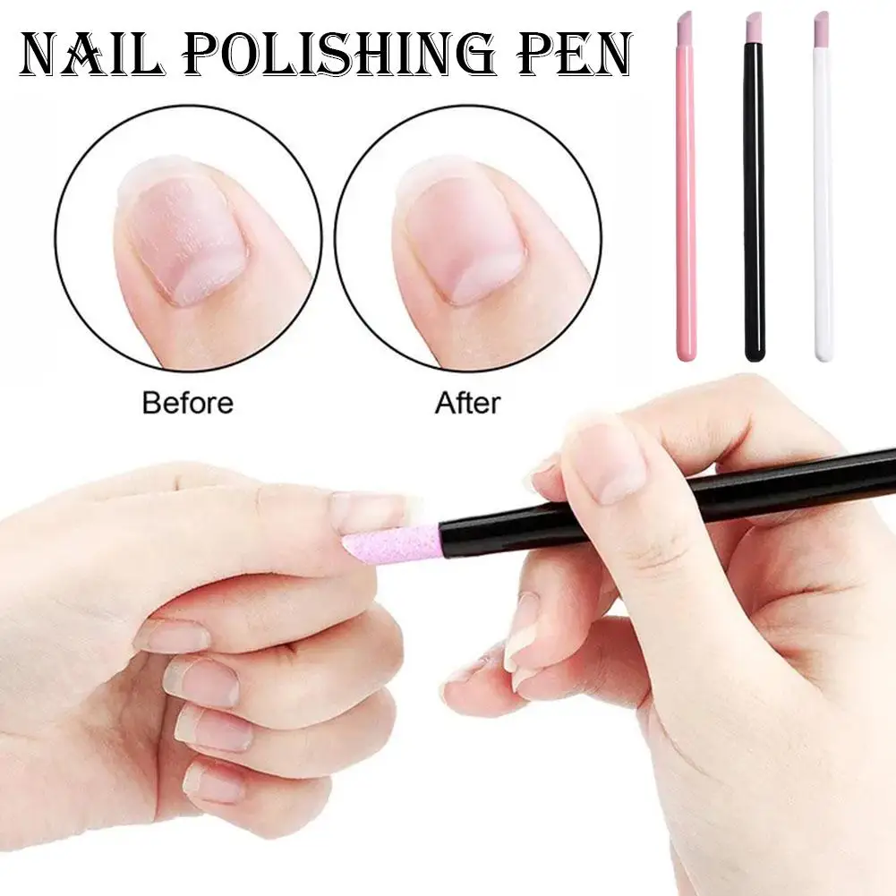 Nail File Pen Precision Nail Buffer Ceramic Quartz Manicure Tool Cuticle Pusher Nail Art Essential for Nail Polishing Dead Skin