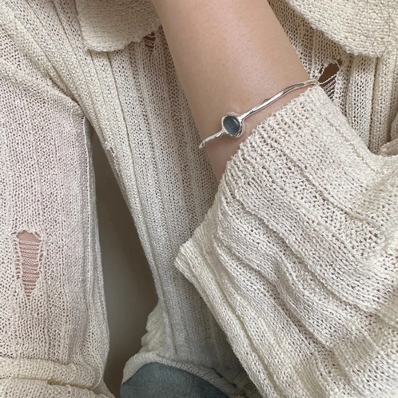 VENTFILLE Armbänder aus 925er-Sterlingsilber mit blauem Kristall für Damen, trendiger unregelmäßiger Zweig, vielseitiger Schmuck, Party-Geschenk, Großhandel