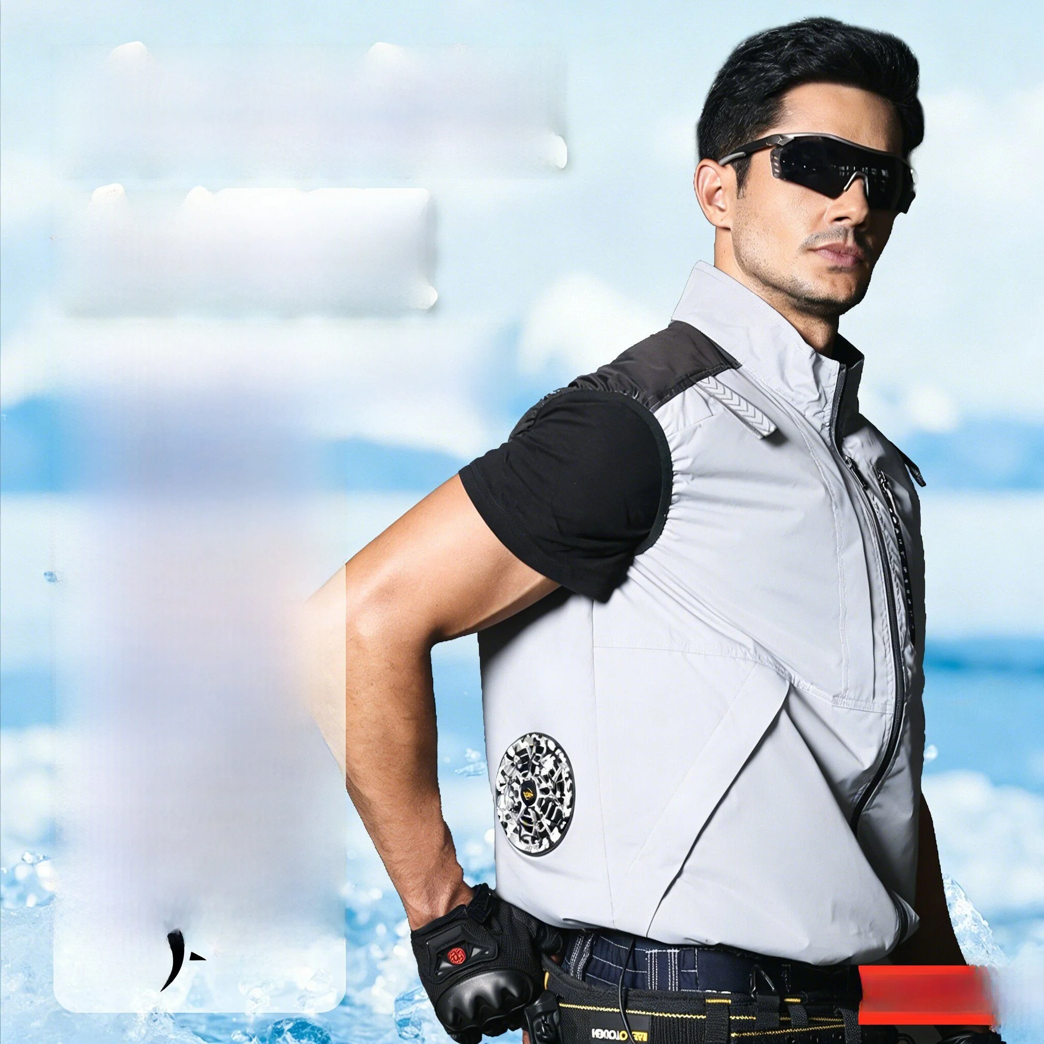 Men's Air Conditioning Work Vest Short Sleeve Outdoor Cooling Fan Vest Summer Heatstroke Prevention And Temperature Control