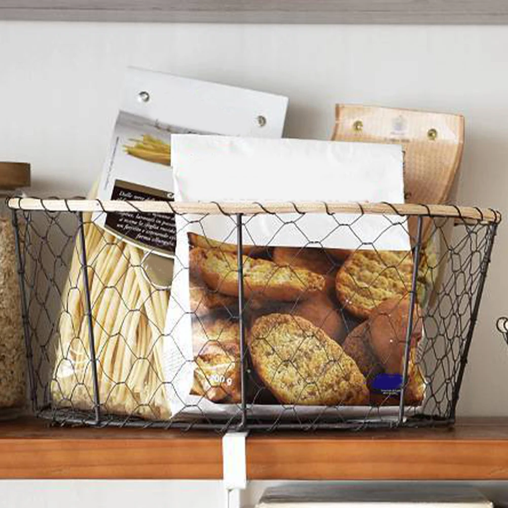 

Metal Wire Baskets for Storage Desk Snack Fruit Bread Kitchen Counter Photo Prop Hollow Frame Multifunctional