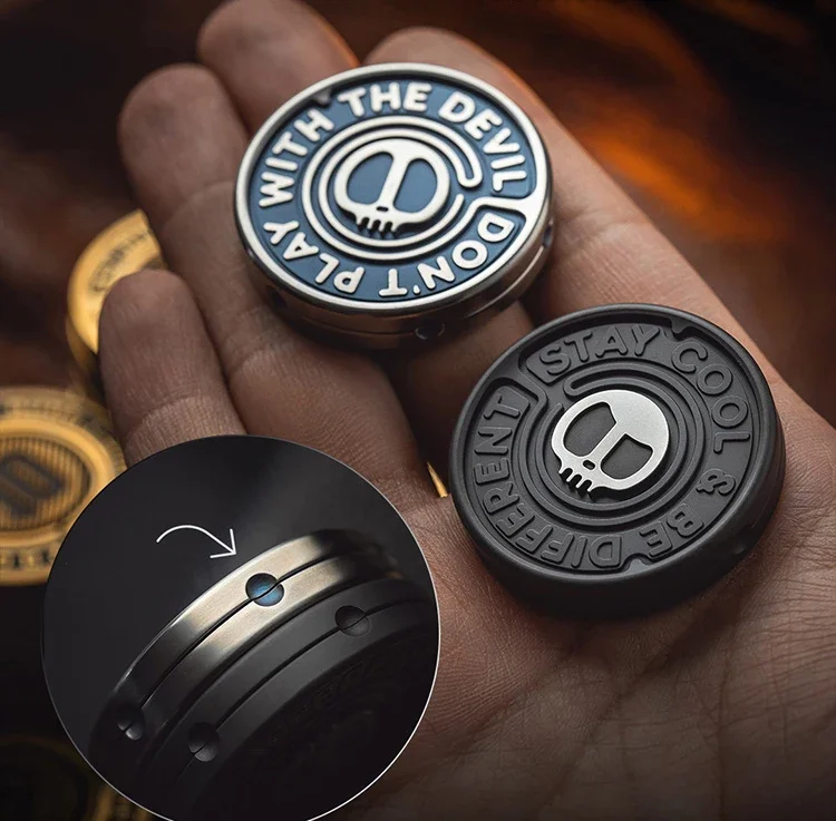 LAUTIE 2099 SAM Haptic Coin Fidget Push Slider Fingertips Adults Stress Relief Metal Toys Limit Edition