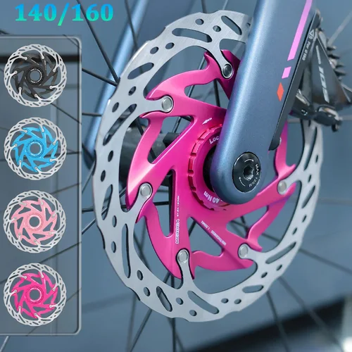 MEROCA-Rotor de disco de bloqueo central XR para bicicleta, Rotor de bloqueo central de 140mm, disipación de calor, rotores flotantes, disco de freno de bicicleta de 160mm