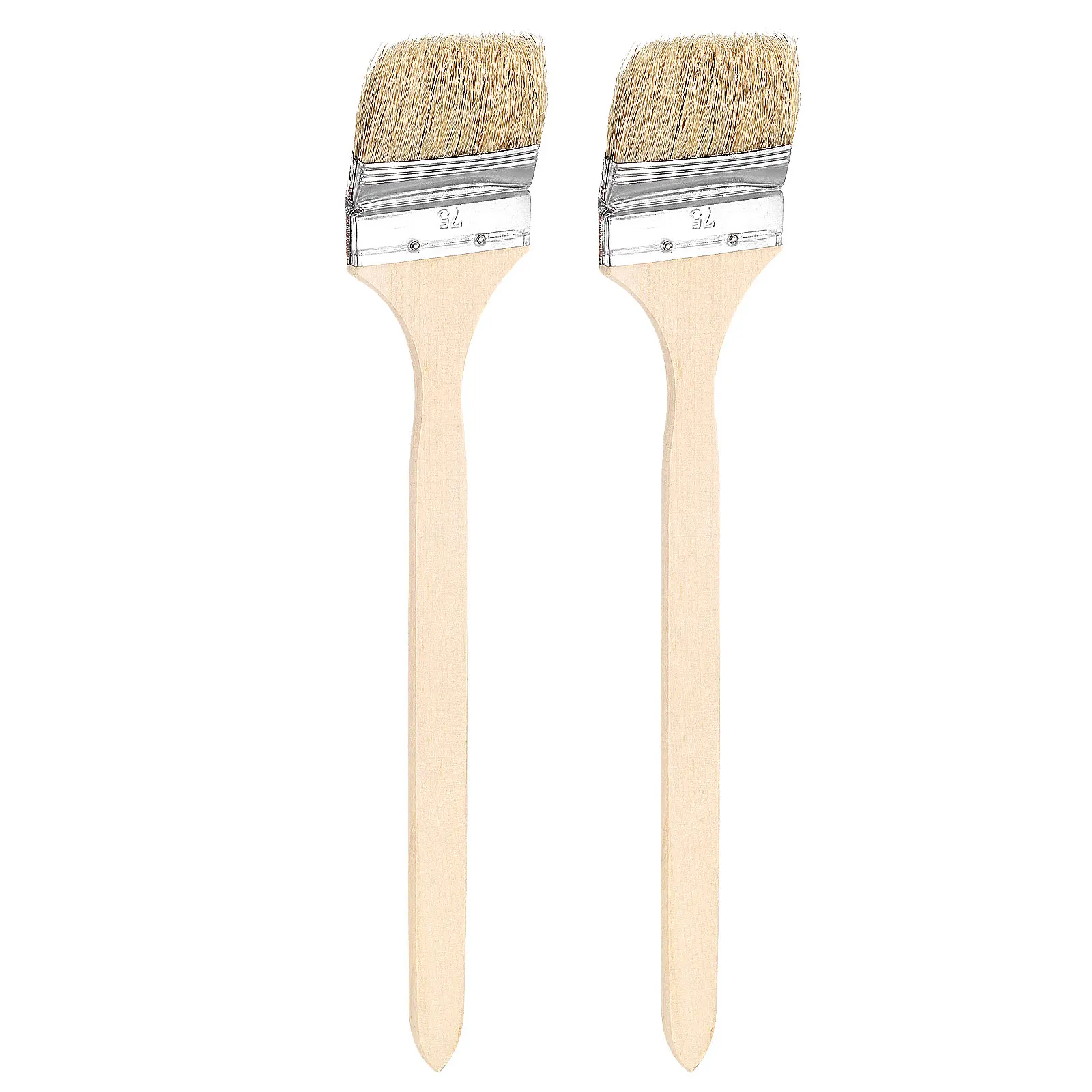2Pcs Bent Radiator Paint Brush Curved Wall Paint Soft Bristle Brushes with Long Wood Handle for DIY Paint Flat Art Wall Trim