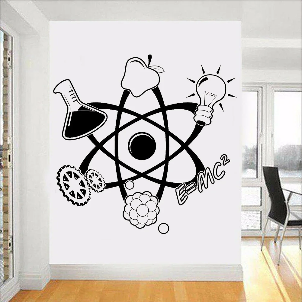 Science Atom Wall Decals Quotes Teacher School Classroom Funny Education Wall Sticker Vinyl Art Home Room Decor Wallpaper C380