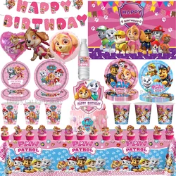Paw Patrol Birthday Party Decor Dog Skye Disposable Tableware Tablecloth Cup Plate napkin gift bPaw Patrol Party favors Supplies