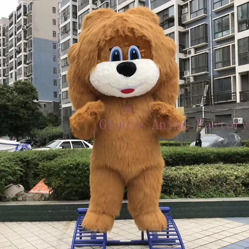 

3m Large Giant Inflatable Fur Lion Costume Adult Full Walking Mascot Suit Entertainment Blow Up Cosplay Fancy Dress Party Cos