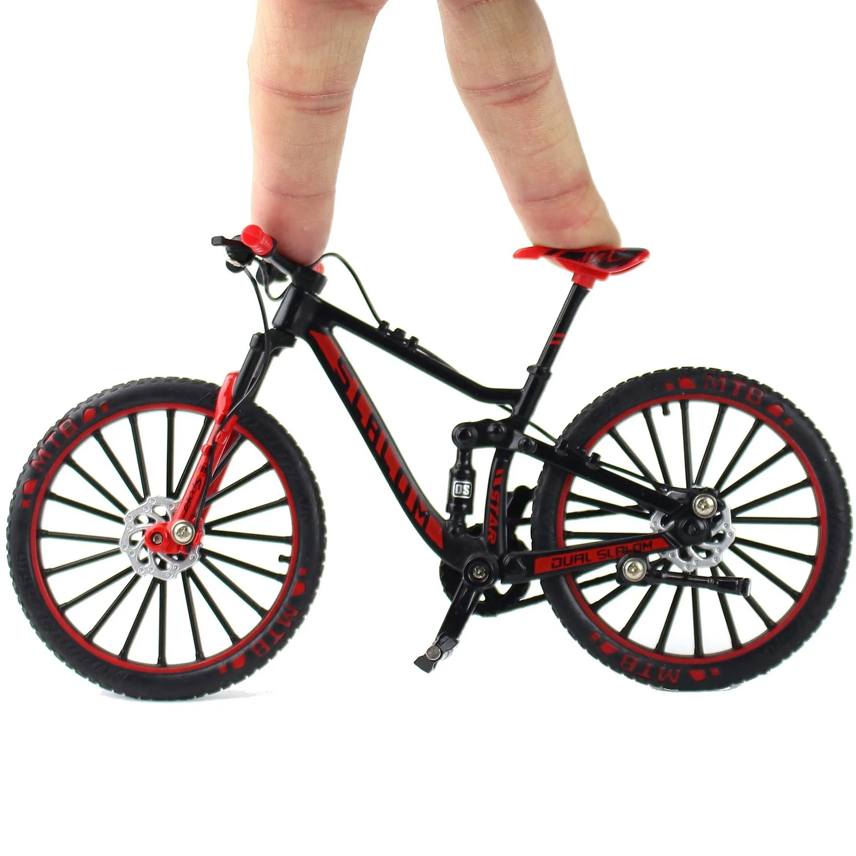 Mini 1:10 Alloy Bicycle Model Diecast Metal Finger Mountain Bike Downhill Bike Adult Collectible Children Toys,Orange