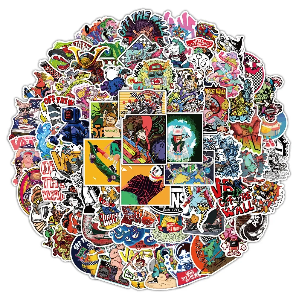 50/100 قطعة من ملصقات جرافيتي مقاومة للماء من العلامة التجارية للأزياء - شارات للخوذة والدراجات وحساب اليد (متجر عوالم الرسوم المتحركة)