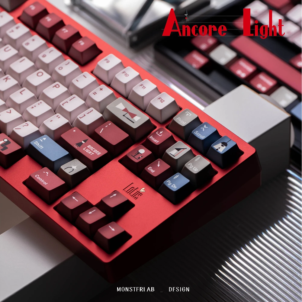 Ancore Light Keycaps Set PBT Artisan Cherry Proflie Monument Valley Pink Soft-glow KeyCaps Mechanical Keyboard Game Accessories