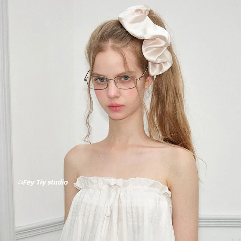 Anello per capelli per intestino crasso Stile balletto Accessori per capelli con fascia per intestino crasso in raso di alta qualità