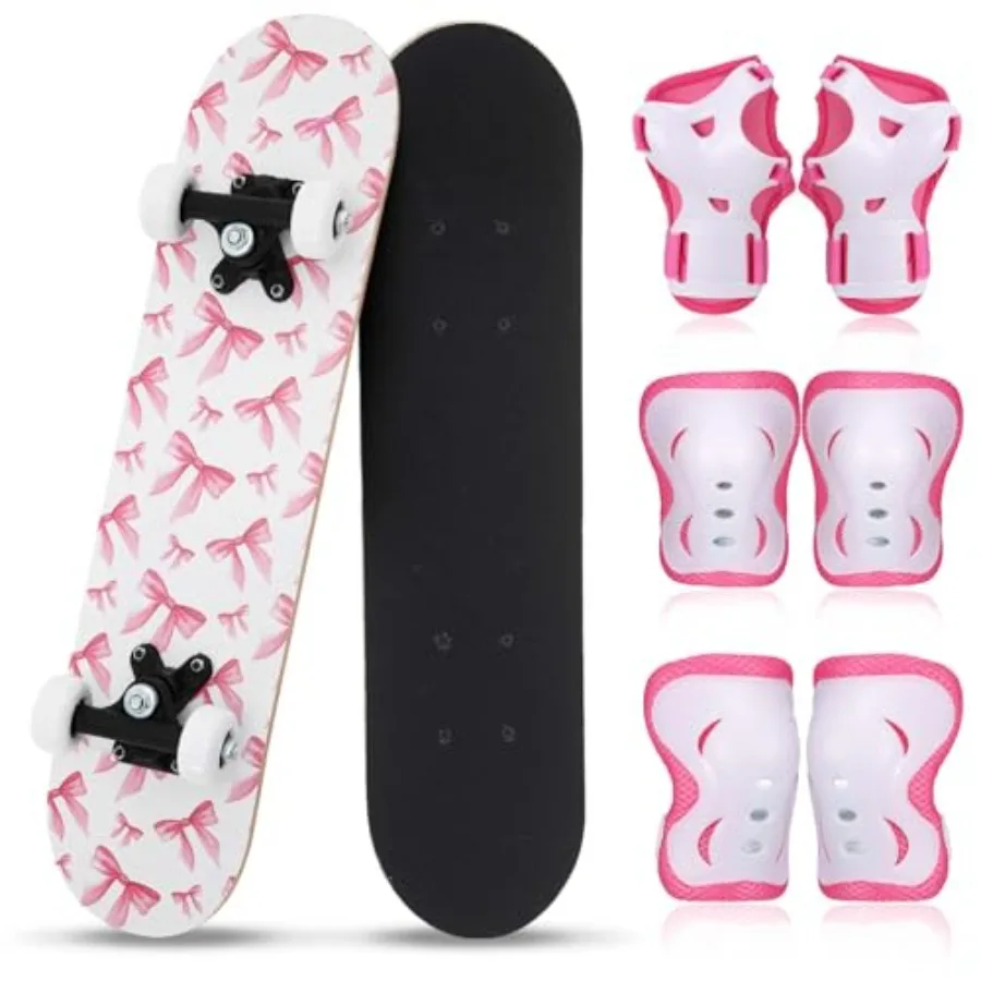 

7 Pcs Skateboard for Toddlers Beginners Knee Elbow Pads Wrist Guards Gear Set