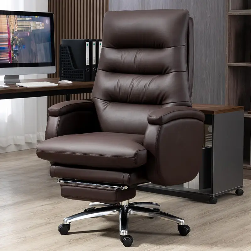 Office chair Ergonomic reclining computer chair Home backrest Learning seat E-sports sofa chair Leather boss