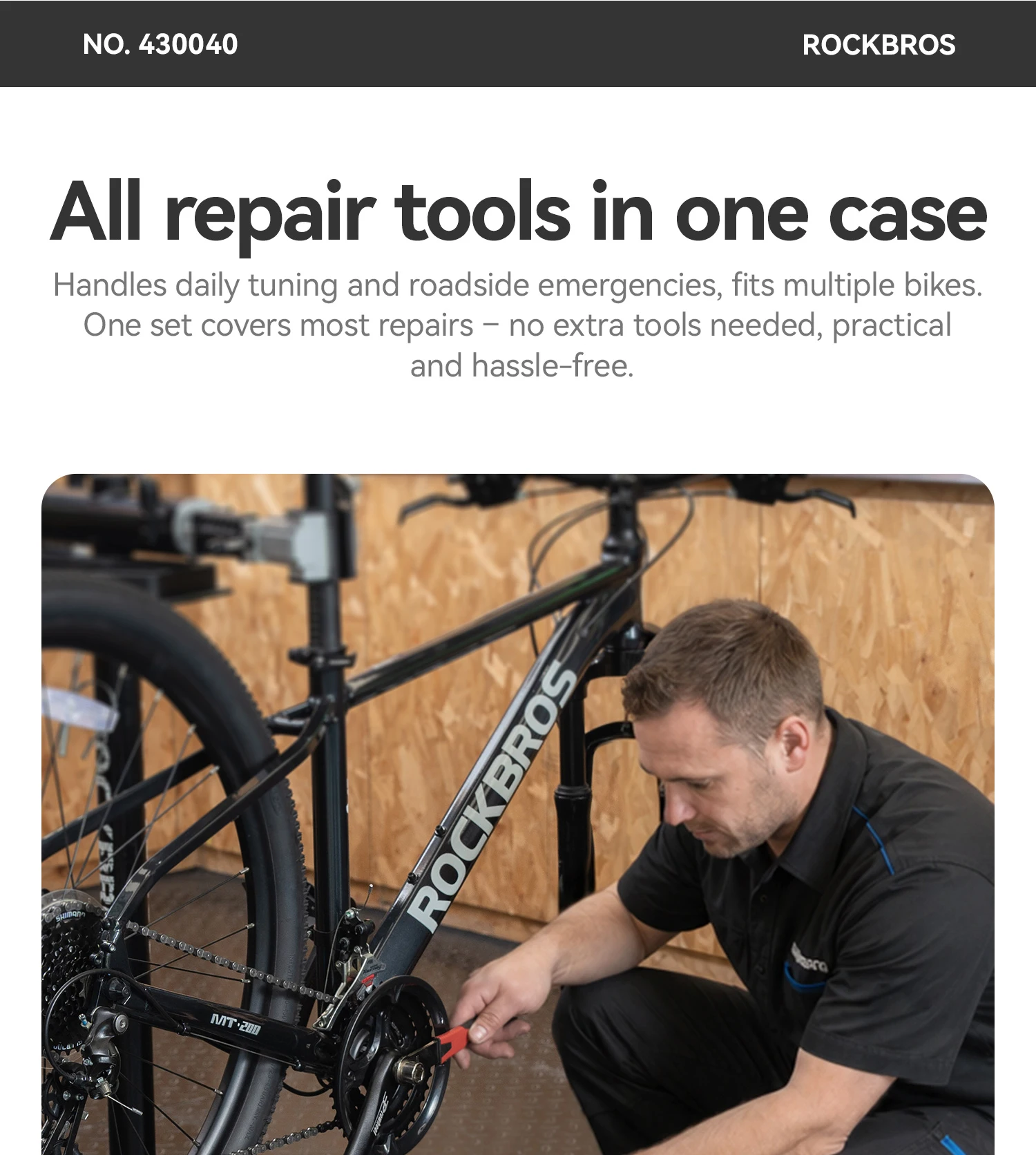 ROCKBROS Fahrrad-Reparaturwerkzeug-Set Multifunktionales 22-in-1 Fahrrad-Kombinations-Wartungswerkzeug-Set Fahrrad-Zubehör – Detail 4