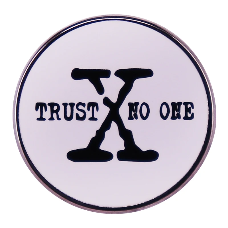 Trust No One X Files Enamel Pin Alien Movie Brooch Badge Clothes Hat Backpack Decoration Jewelry Accessories