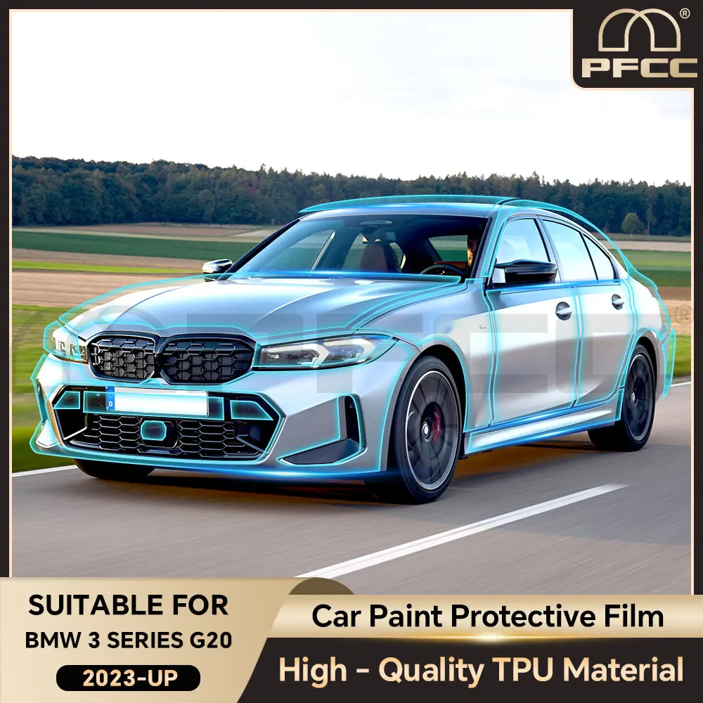 

Pre Cut 8.5thick Car Paint Protection Film Clear PPF Decal Kit for BMW 3 Series G20 2023 Body Transparent Anti Scratch Invisible