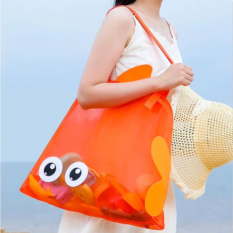 Summer Travel Beach Bag for Kids - Cartoon Big Eye Handheld Design, Suitable for Toys, Swimsuits & Toiletries Storage