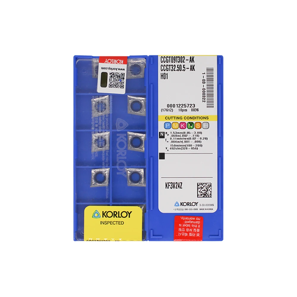 

Korloy Original CCGT 060202 060204 060208 09T302 09T304 09T308 120402 120404 120408 -AK H01 Turning Insert