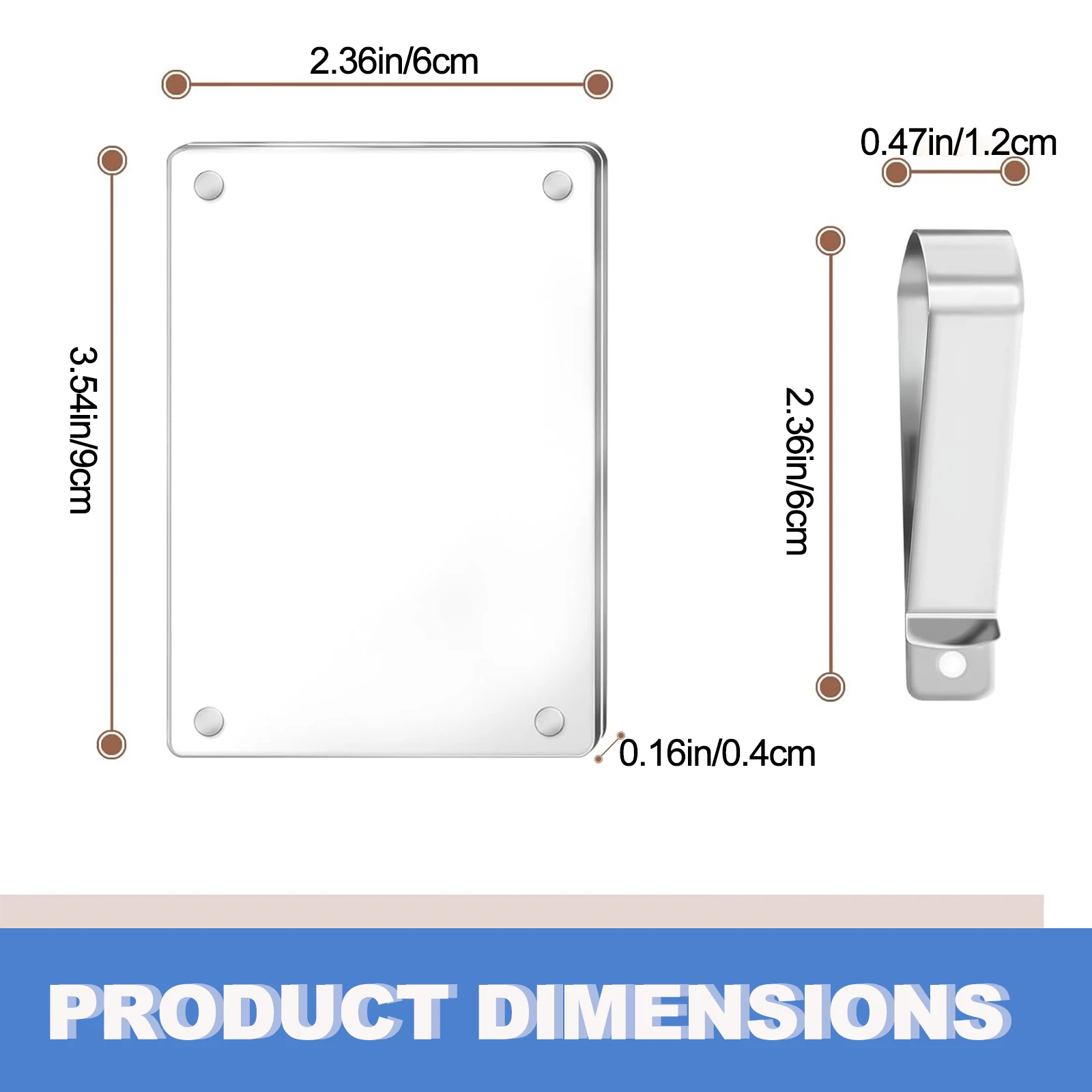 ESHANG 2/3/4/6Pcs Magnetic Photo Frame with Clips, 6×9cm Clear Anti-Scratch Anti-Yellowing for Car, Lockers, Photo Wall & Fridge