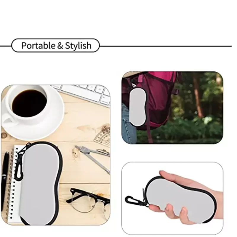 Sublimation Blank Neoprene Glasses Pouch Box Sunglasses Eyeglass Soft Eyewear Case Cover Bag for Diy Photo Logo Print