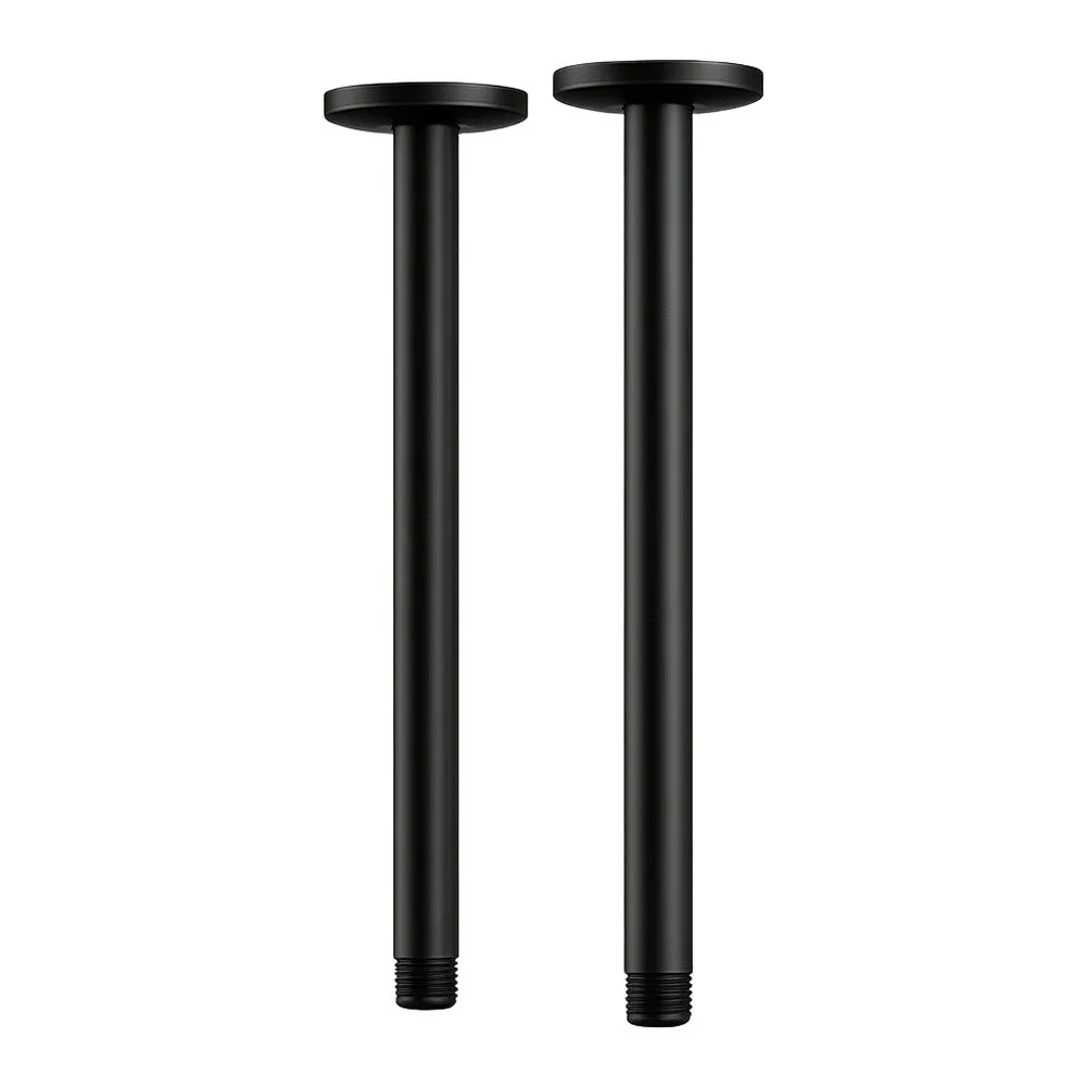 Matte Black Shower Pipe Ceiling Mount Shower Arm For Rainfall Shower Experience Modern Matte Finish Humid Environment Safe