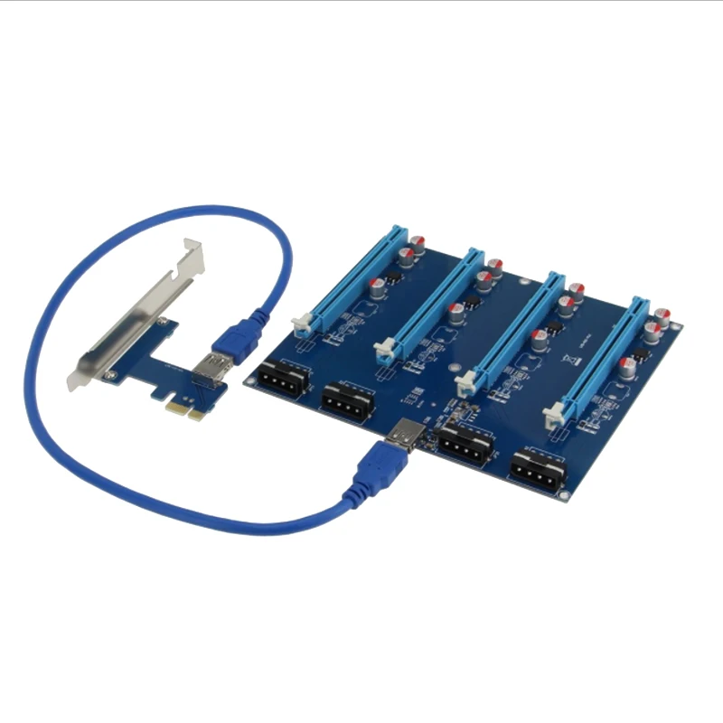 Карта адаптера Pcie-Pcie 1 Drag 4Pci-E To Pcie 1X Slot Карта расширения One Turn Four 1 Turn 4 Карта расширения