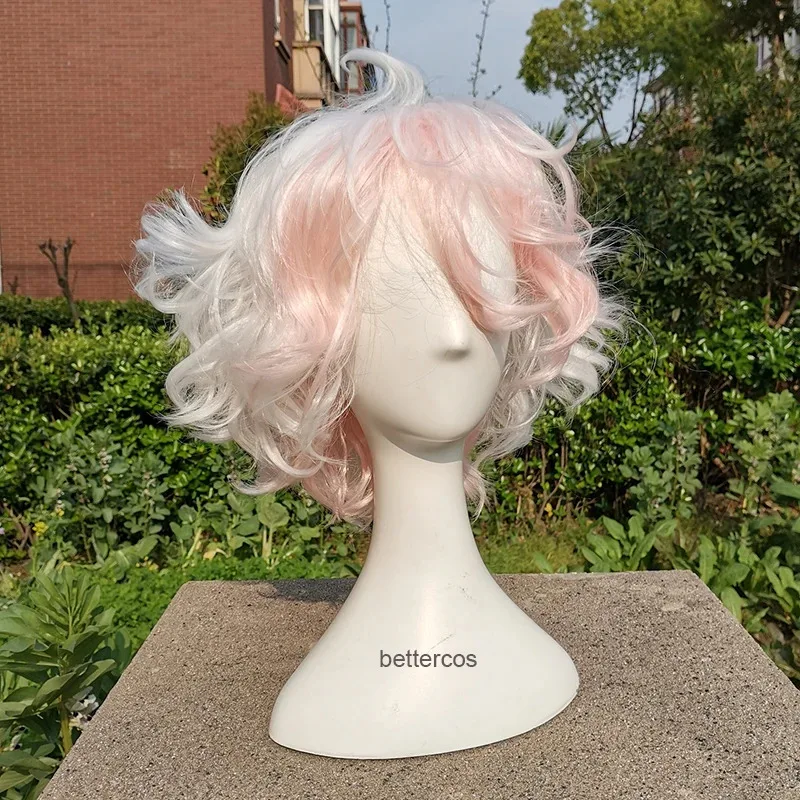 Nueva peluca de Cosplay de Komaeda Nagito Danganronpa, peluca de Cosplay de Anime, pelo sintético resistente al calor, pelucas de Cosplay de Komaeda Nagito + peluca