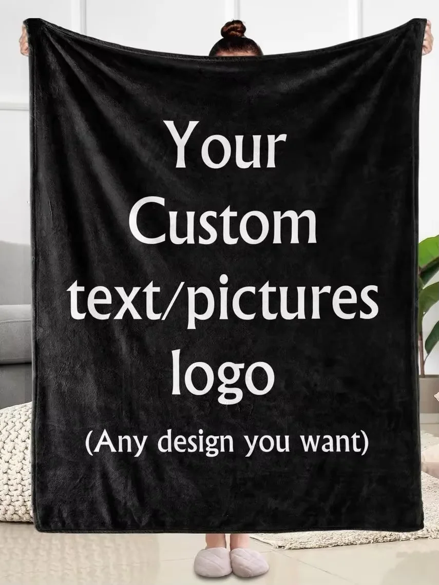 Personalized Photo Blanket Wholesale Dropshipping Warm Customized Throw Blankets For Family Wedding Pets Birthday Gifts For Her
