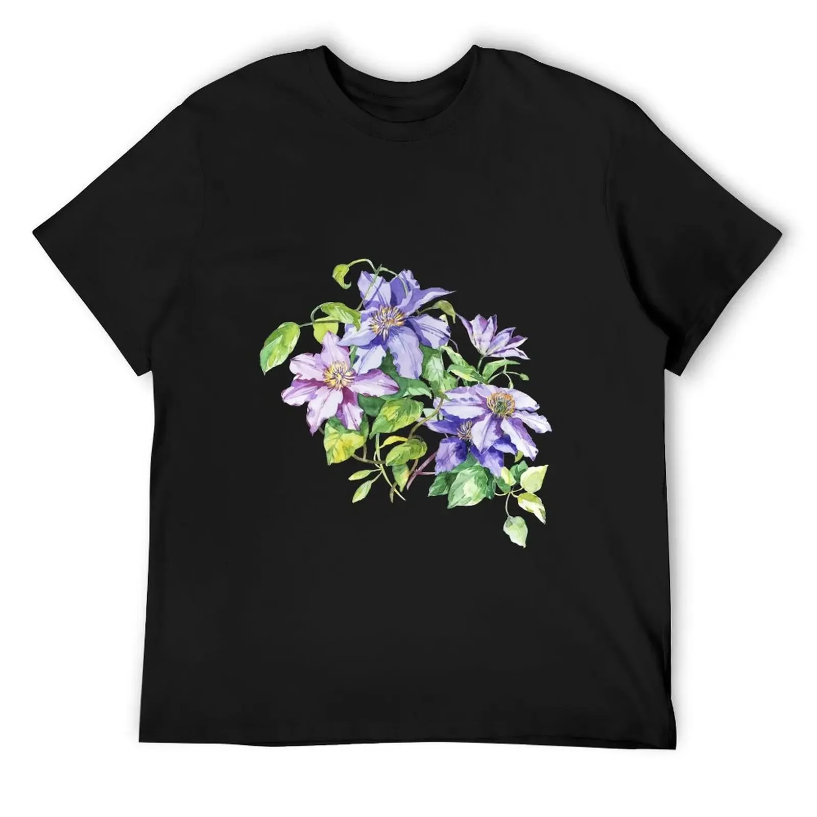 

Flowers watercolor illustration T-Shirt Funny t-shirt croswit shirt man korean fashion quick drying shirts men graphic