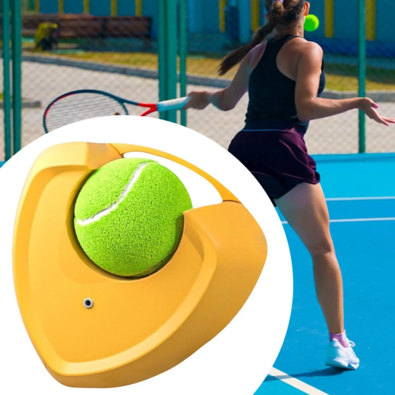 Tennis Trainer Rebound Ball with Rope Tennis Training Rebound Ball Tennis Practice Device Base for Tennis Court Backyard Kids