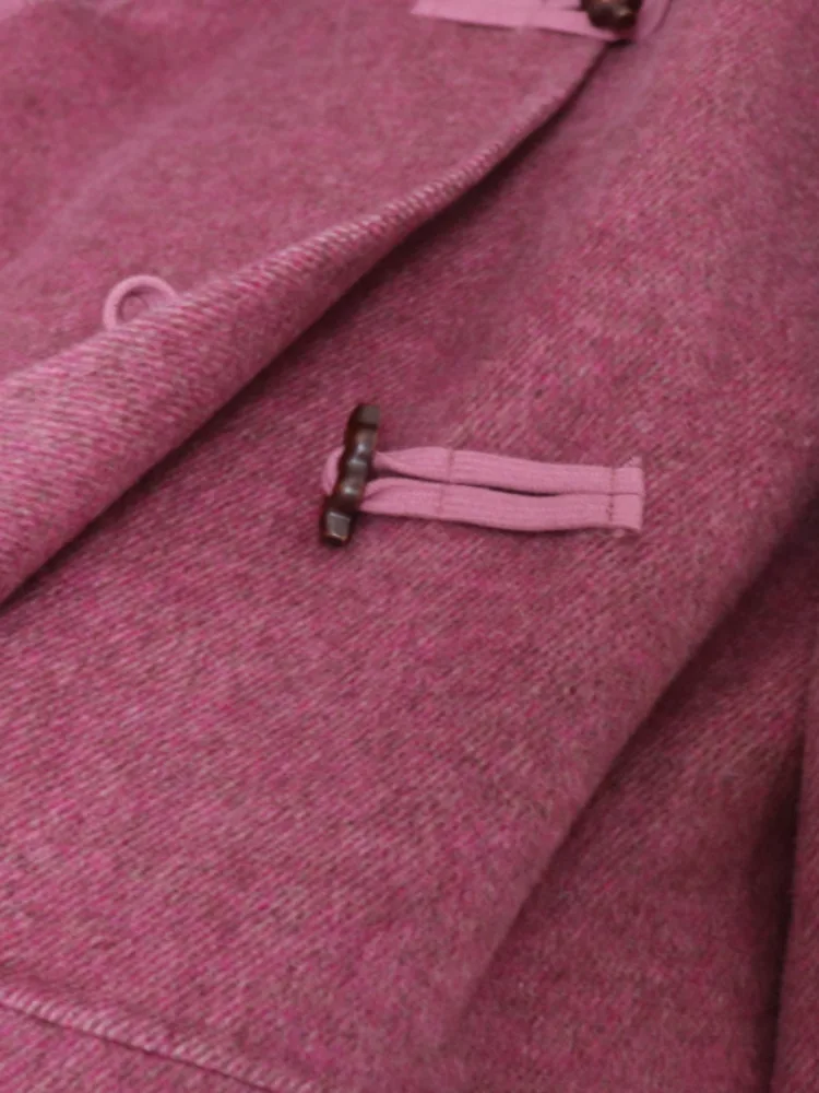 ZMEENNA エレガントな女性のホワイトウールブレンドロングダッフルコート、ユニークなトグルボタンと襟付き、スタイリッシュで暖かい ZM3875