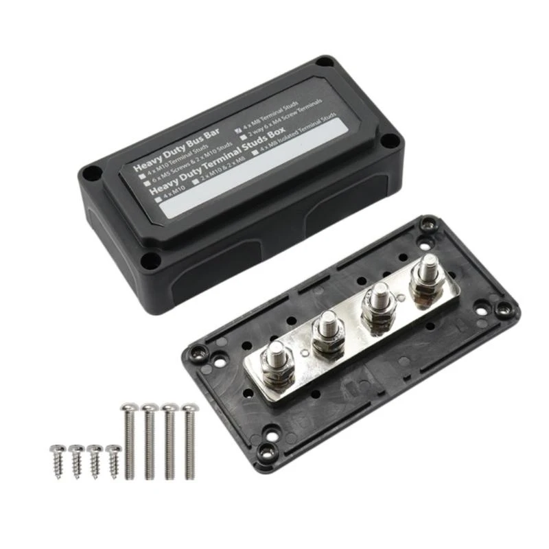 

2025 New 300A for DC 48V High Current Black Red for Shell Power Distribution Block Busbar Box Bus Bar Box Board Heavy Duty