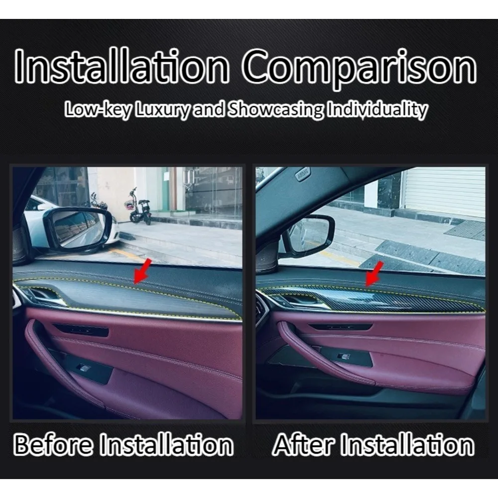 Real Carbon Fiber Door Trim Sticker Panel For BMW 5 Series 6 Series G30 G31 G32 G38 Car Exterior Styling Accessories Kit Sets