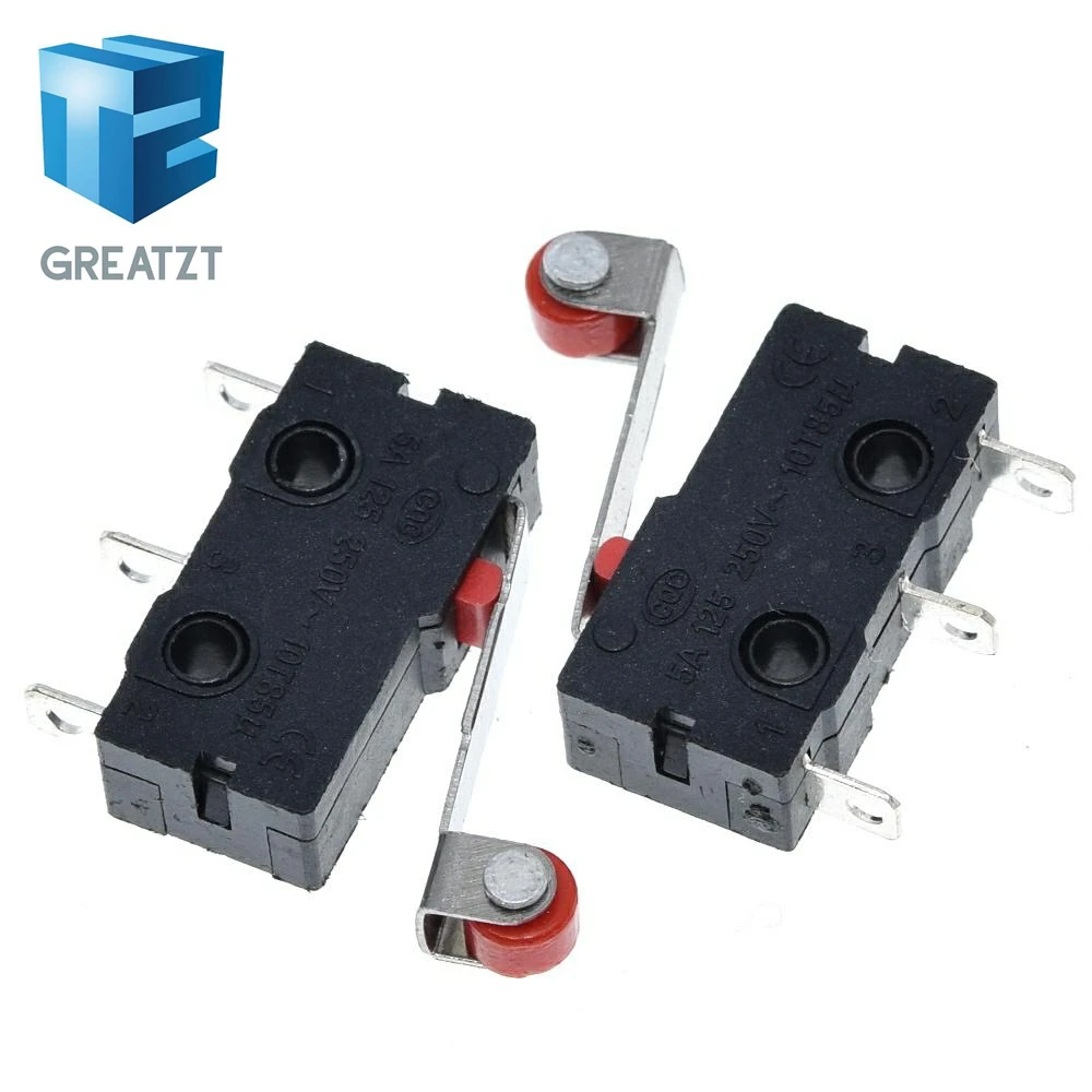 GREATZT 10/20/40pcs New Micro Roller Lever Arm Normally Open Close Limit Switch KW12-3 KW11-N For diy