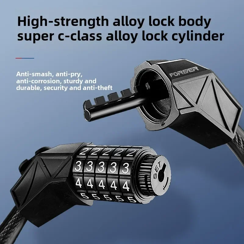 

Bicycle lock Anti-theft combination lock Mountain road bike portable