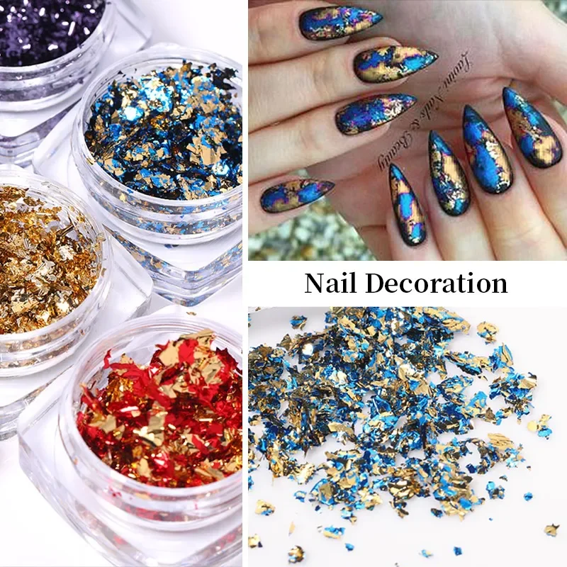 Gold Silver Nail Foil Glitter Chrome Powder Manicure Accessories