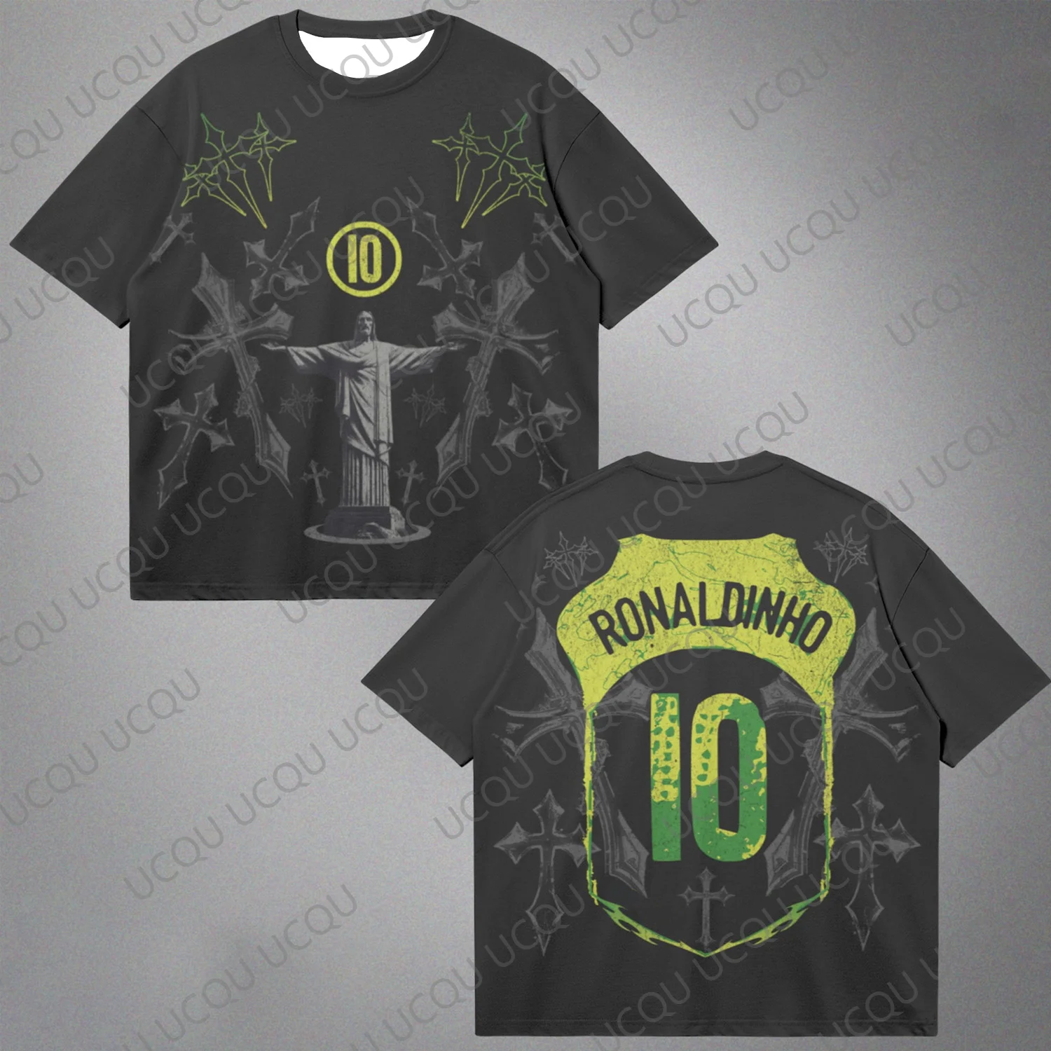 Ronaldinho Legend Graphic T Shirt Black Vintage Football Fan Tee Streetwear Short Sleeve Men Women Casual Gift