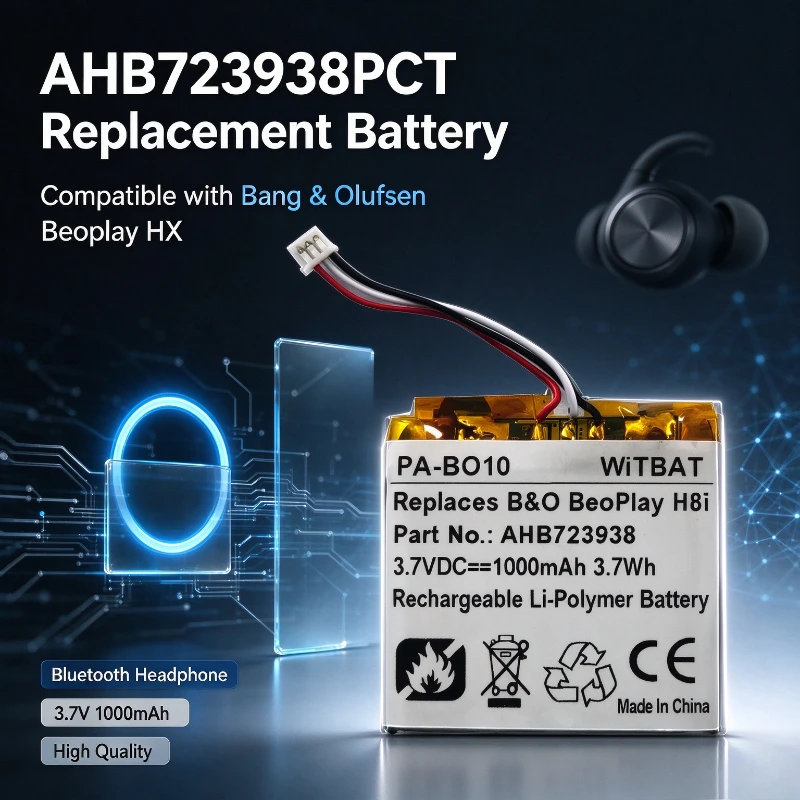 Compatible with Bang & Olufsen Beoplay HX Bluetooth Headphone Battery AHB723938PCT