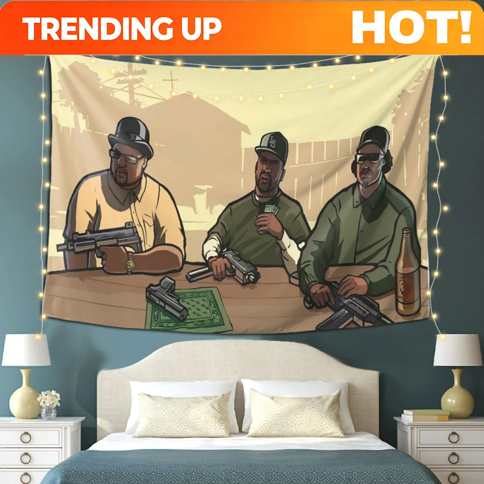 Customization San Andreas-Tapete, Stilvoll, Leicht Und Langlebig Aus Polyesterfaser Für Wohnzimmer, Schlafzimmer, Badezimmer, Fe