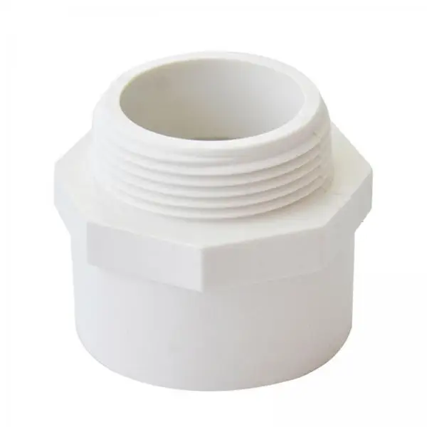 PVC Male Adapter Pipe Fitting 50 Plug Coupler White Connector Odor Blocking for Home Commercial Drainage