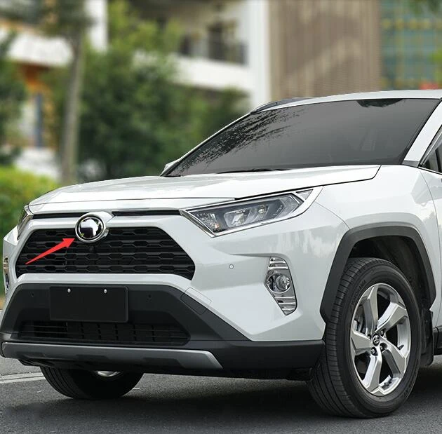 For Toyota RAV4 RAV 4 2019 2020 2021 Chrome Car Front Frame Mark Grille Cover Trim Grill Emblem Badge Logo Cover Sticker Styling