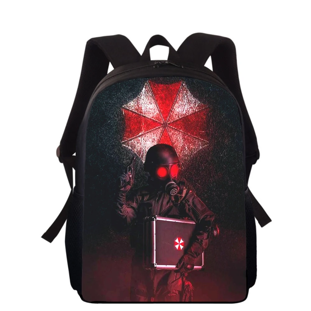 Umbrella Corporation-mochila con estampado 3D de 16 "para niños y niñas, morral escolar para libros