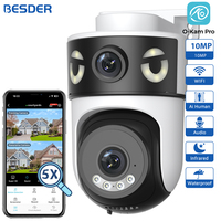 BESDER 10MP Wifi Camera IP PTZ Outdoor Dual Screen AI Auto Tracking 6MP Security Protection CCTV Surveillance Camera