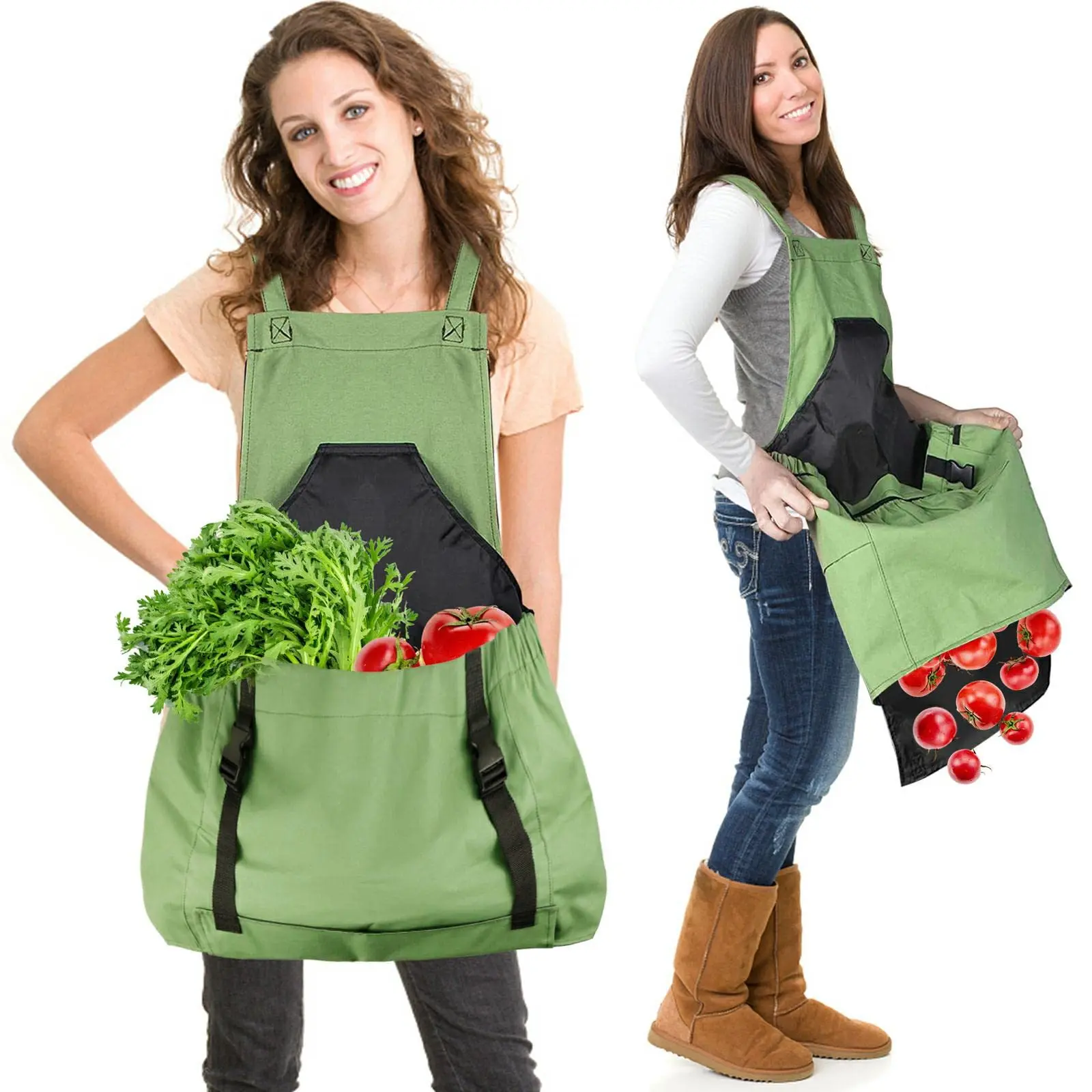 

Gardening Apron with Pockets, Harvest Large Capacity Garden Apron, Vegetable Fruit Picking Storage Bag, Farm Gifts for Men Women