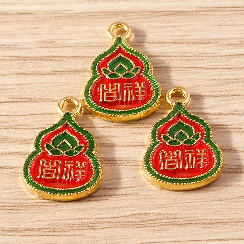 Tusember 10 Stück traditionelle chinesische Glücksbringer aus Jade für die Schmuckherstellung, Ohrringe, Halskette, Armband, DIY – Detail 9