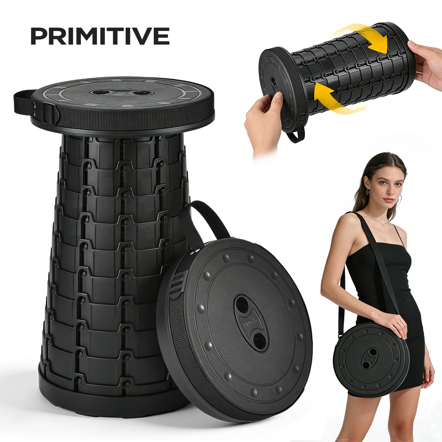 

Улучшенный складной стул PRIMITIVE: легкий, прочный, телескопический, портативный, с выдвижной подставкой для ног, для кемпинга