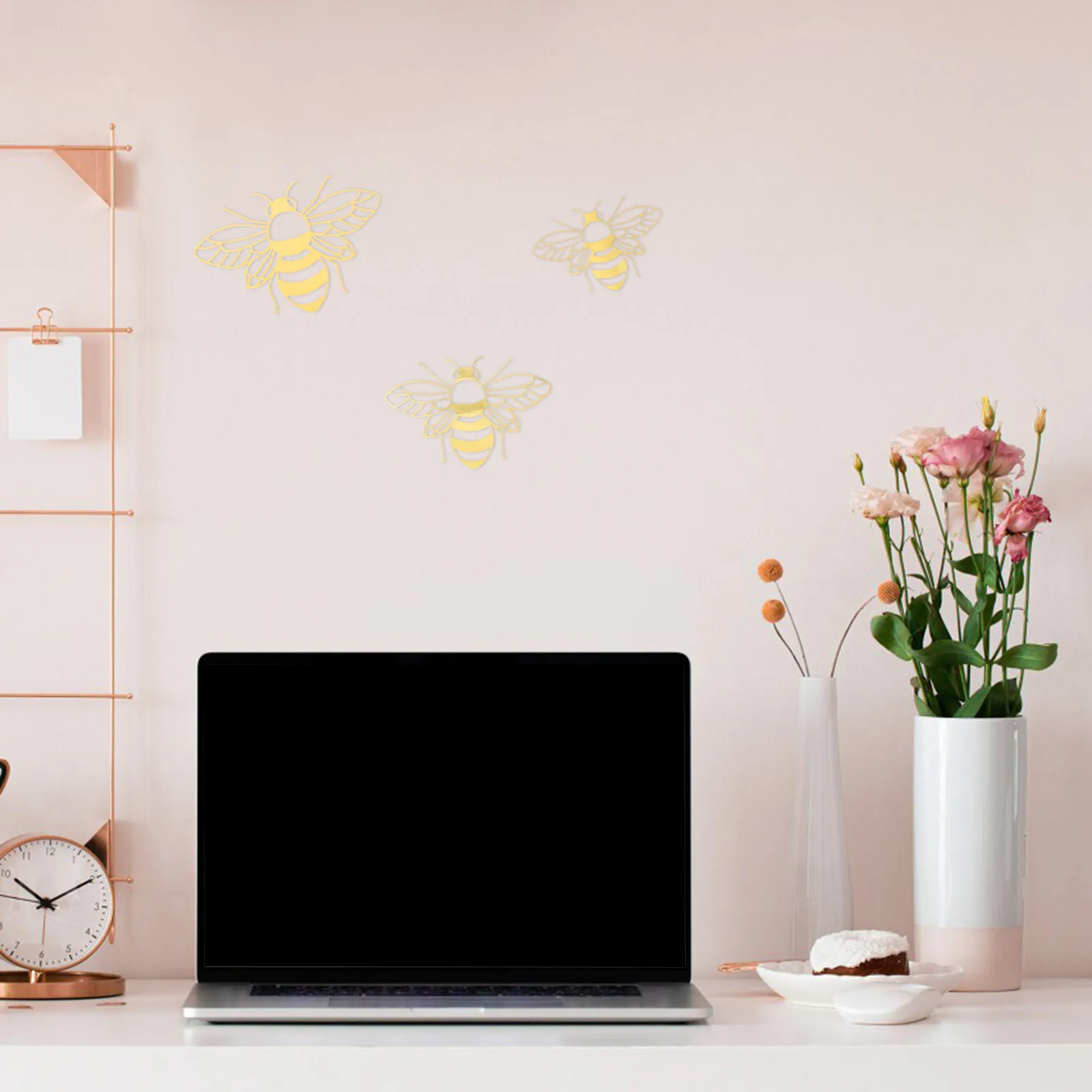 

72Pcs Bee Decorations Wall Stickers Unique Hollow Design Easy Stick Living Room Bedroom Room Festive Decor