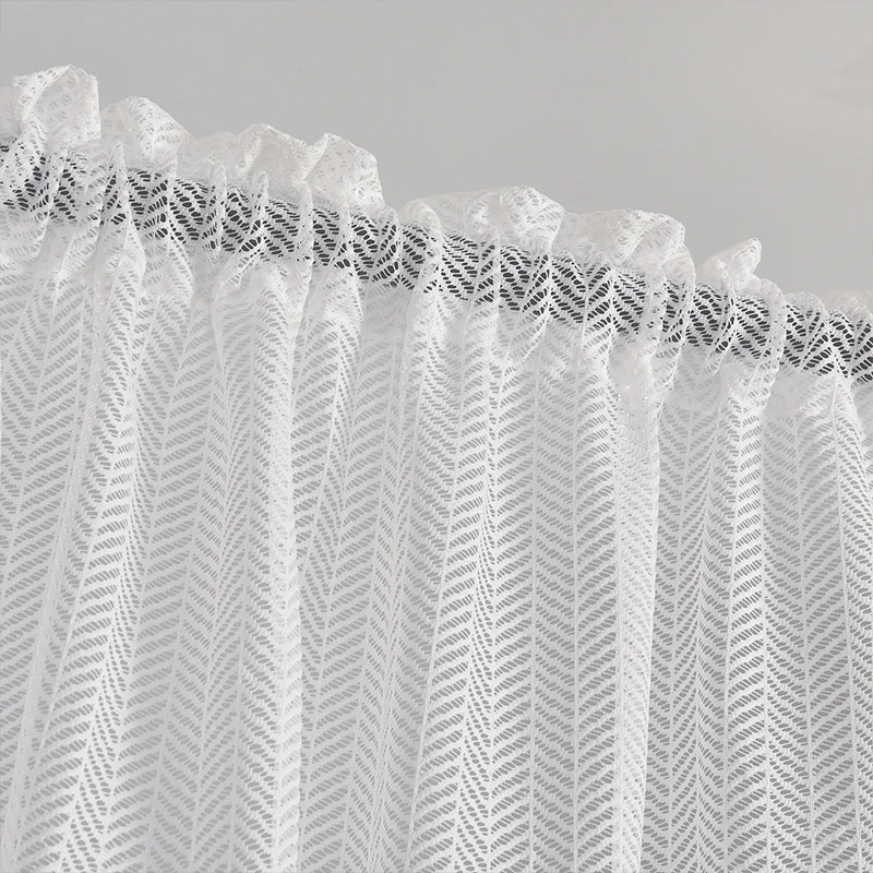 White Sheer Valances for Window with Rod Pockets Light Filtering Semi Sheer Transparent Valance Curtains for Living Room Bedroom
