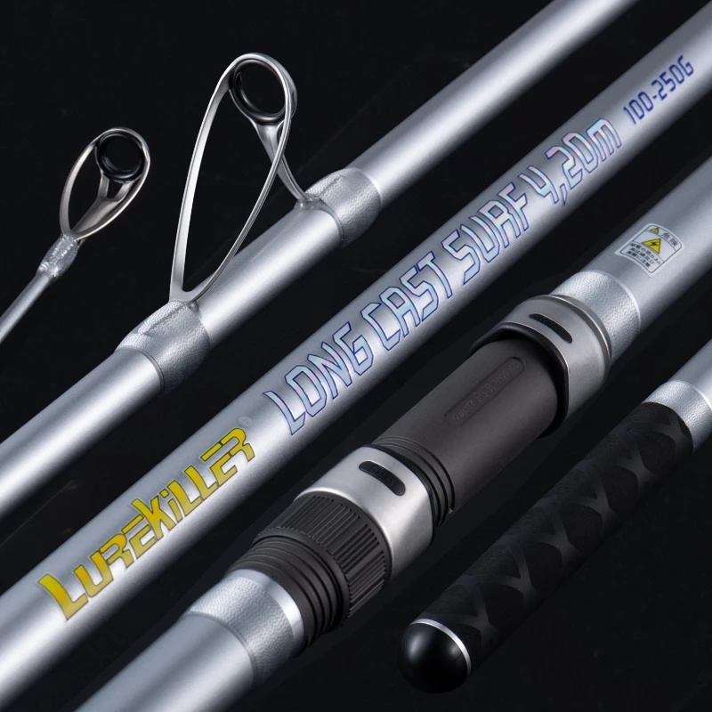 Lurekiller 4,20 M caña de Surfcasting caña de Surf caña de pescar Longcast 3 secciones 80-150g/100-250g/200-400g guías Fuji pesca en agua salada